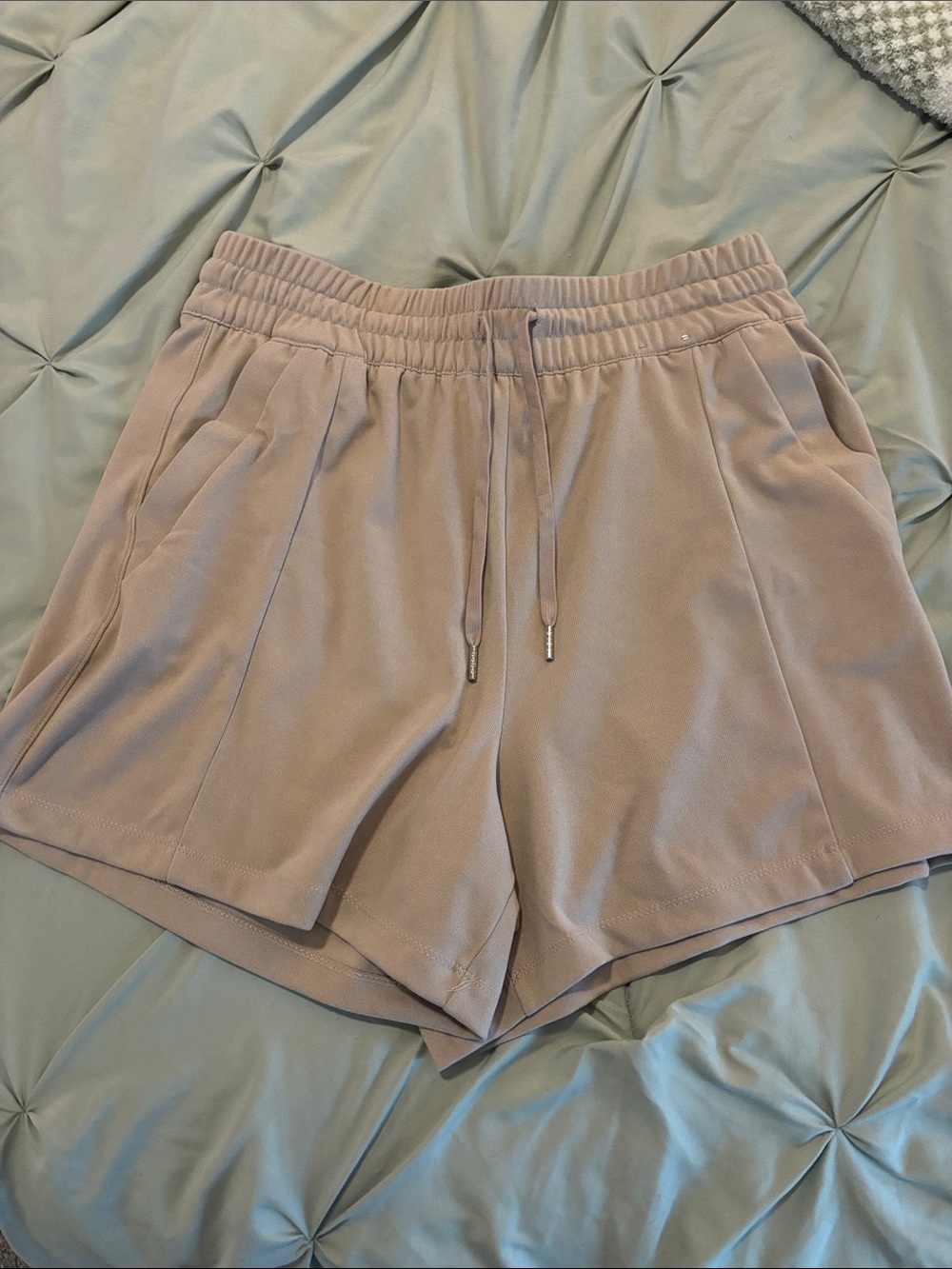 Women's Elastic Waist Taupe Shorts